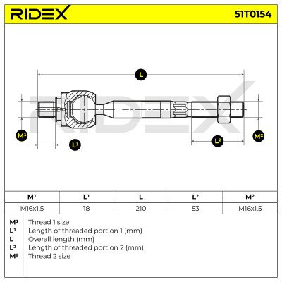 Drążek kierowniczy RIDEX 51T0154 51T0154 - foto 7