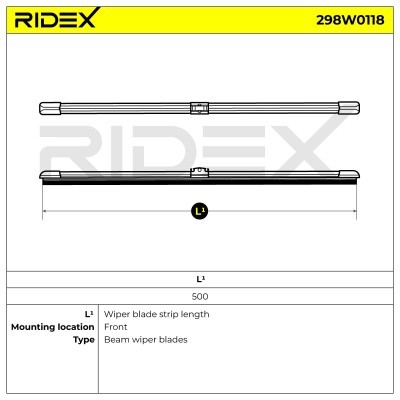 Pióro Wycieraczki RIDEX 298W0118 298W0118 - foto 8