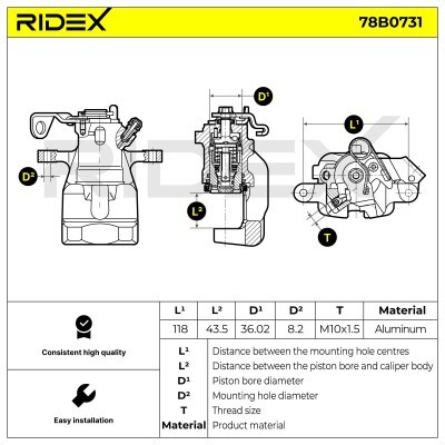 Zacisk Hamulcowy RIDEX 78B0731 78B0731 - foto 6