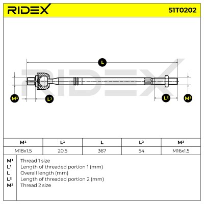 Drążek kierowniczy RIDEX 51T0202 51T0202 - foto 5