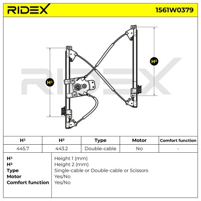 Podnośnik szyby RIDEX 1561W0379 1561W0379 - foto 6