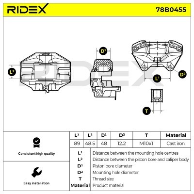 Zacisk Hamulcowy RIDEX 78B0455 78B0455 - foto 6