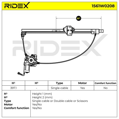Podnośnik szyby RIDEX 1561W0208 1561W0208 - foto 5