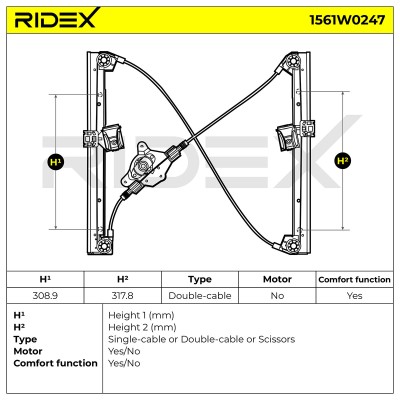 Podnośnik szyby RIDEX 1561W0247 1561W0247 - foto 6