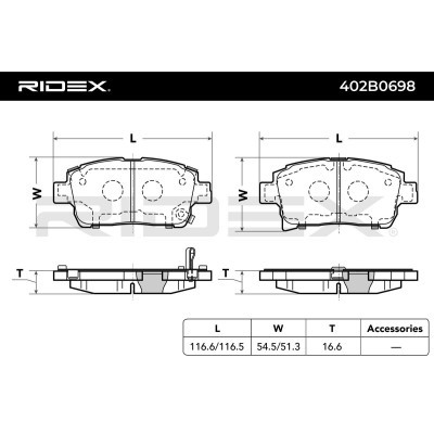 Klocki hamulcowe RIDEX 402B0698 402B0698 - foto 4
