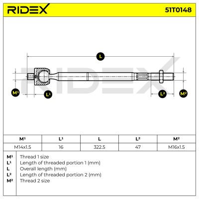 Drążek kierowniczy RIDEX 51T0148 51T0148 - foto 5