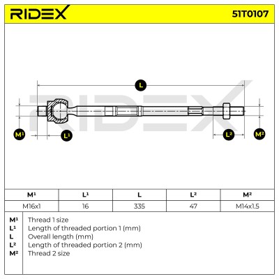 Drążek kierowniczy RIDEX 51T0107 51T0107 - foto 6
