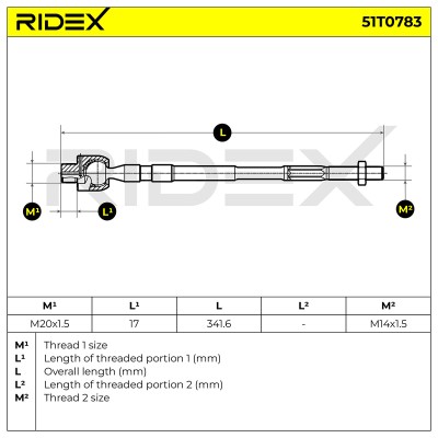 Drążek kierowniczy RIDEX 51T0783 51T0783 - foto 5
