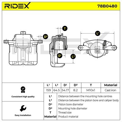 Zacisk Hamulcowy RIDEX 78B0480 78B0480 - foto 5