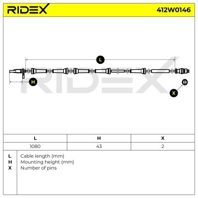 Czujnik ABS RIDEX 412W0146 412W0146 - foto 7