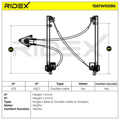 Podnośnik szyby RIDEX 1561W0086 1561W0086 - foto 6