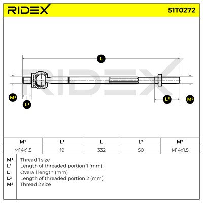 Drążek kierowniczy RIDEX 51T0272 51T0272 - foto 5