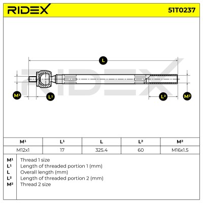 Drążek kierowniczy RIDEX 51T0237 51T0237 - foto 7