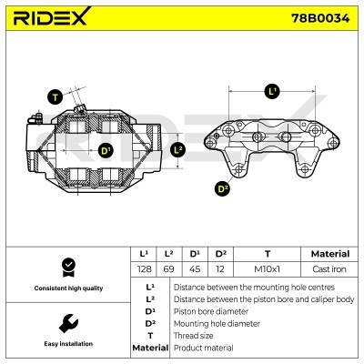 Zacisk Hamulcowy RIDEX 78B0034 78B0034 - foto 3