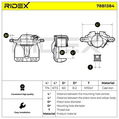 Zacisk Hamulcowy RIDEX 78B1384 78B1384 - foto 7