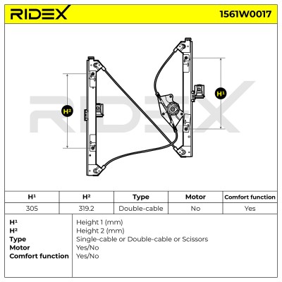 Podnośnik szyby RIDEX 1561W0017 1561W0017 - foto 7