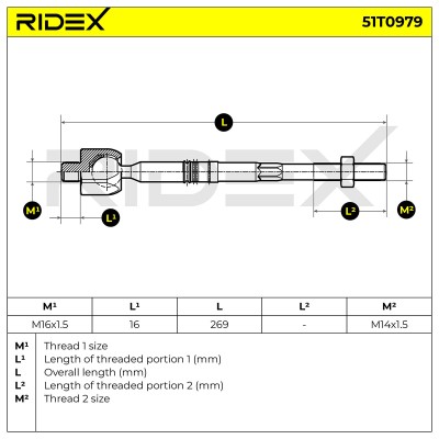 Drążek kierowniczy RIDEX 51T0979 51T0979 - foto 5