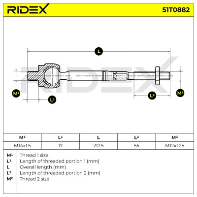 Drążek kierowniczy RIDEX 51T0882 51T0882 - foto 5