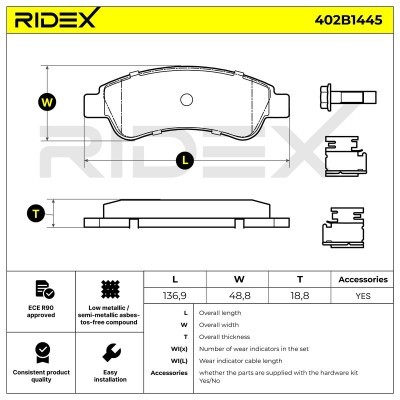 Klocki hamulcowe RIDEX 402B1445 402B1445 - foto 6