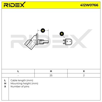 Czujnik ABS RIDEX 412W0766 412W0766 - foto 6