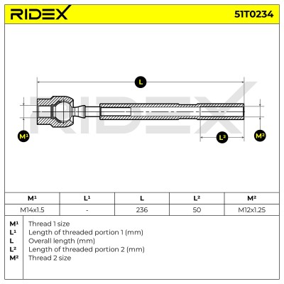 Drążek kierowniczy RIDEX 51T0234 51T0234 - foto 7