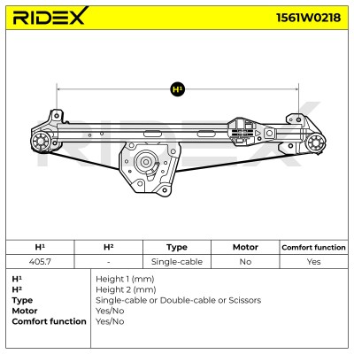 Podnośnik szyby RIDEX 1561W0218 1561W0218 - foto 6