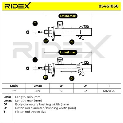 Amortyzator RIDEX 854S1856 854S1856 - foto 8