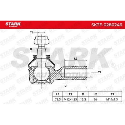 Końcówka drążka kierowniczego Stark SKTE-0280246 SKTE-0280246 - foto 4