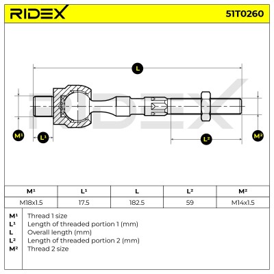 Drążek kierowniczy RIDEX 51T0260 51T0260 - foto 6
