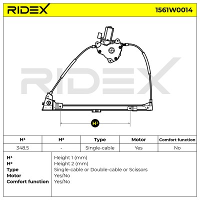 Podnośnik szyby RIDEX 1561W0014 1561W0014 - foto 7