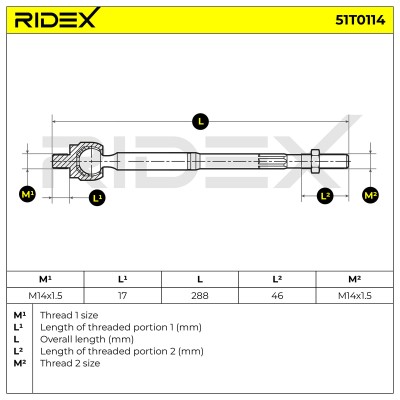 Drążek kierowniczy RIDEX 51T0114 51T0114 - foto 5