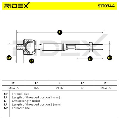 Drążek kierowniczy RIDEX 51T0744 51T0744 - foto 5