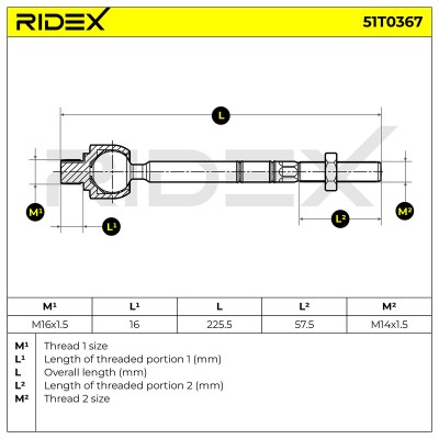 Drążek kierowniczy RIDEX 51T0367 51T0367 - foto 5