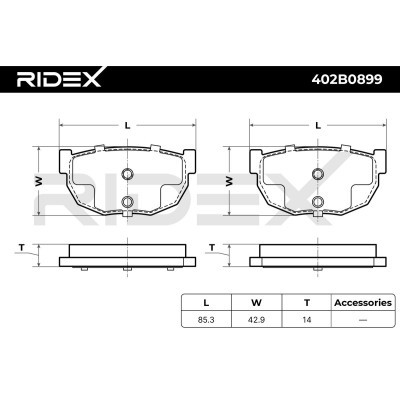 Klocki hamulcowe RIDEX 402B0899 402B0899 - foto 6