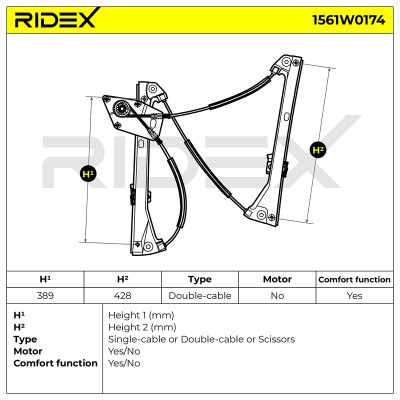 Podnośnik szyby RIDEX 1561W0174 1561W0174 - foto 7