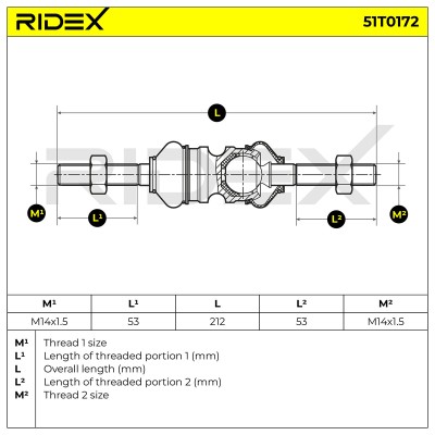 Drążek kierowniczy RIDEX 51T0172 51T0172 - foto 6