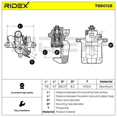 Zacisk Hamulcowy RIDEX 78B0128 78B0128 - foto 5