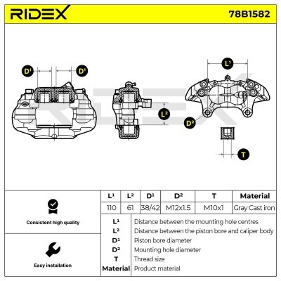 Zacisk Hamulcowy RIDEX 78B1582 78B1582 - foto 6