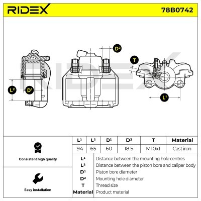 Zacisk Hamulcowy RIDEX 78B0742 78B0742 - foto 6