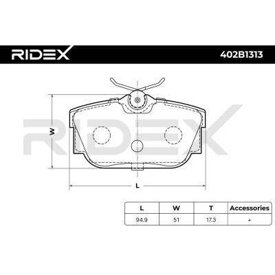 Klocki hamulcowe RIDEX 402B1313 402B1313 - foto 10