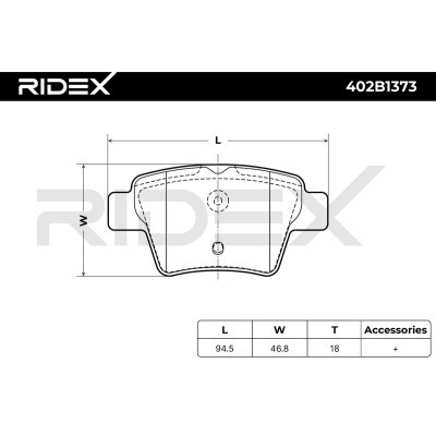 Klocki hamulcowe RIDEX 402B1373 402B1373 - foto 6