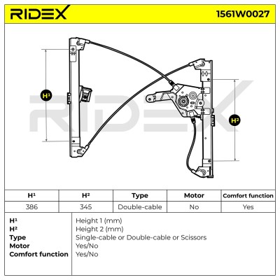 Podnośnik szyby RIDEX 1561W0027 1561W0027 - foto 5