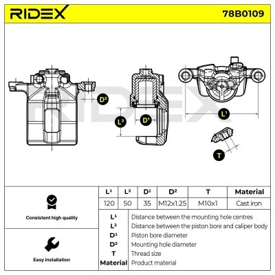 Zacisk Hamulcowy RIDEX 78B0109 78B0109 - foto 4