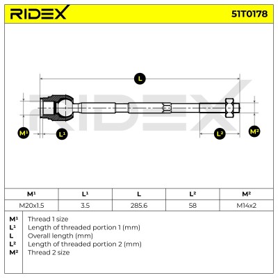 Drążek kierowniczy RIDEX 51T0178 51T0178 - foto 7
