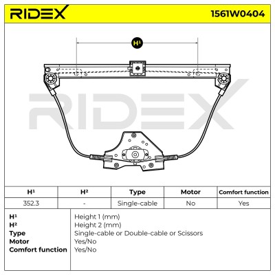 Podnośnik szyby RIDEX 1561W0404 1561W0404 - foto 5