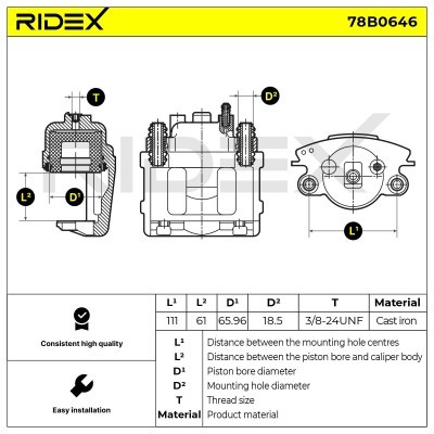 Zacisk Hamulcowy RIDEX 78B0646 78B0646 - foto 6