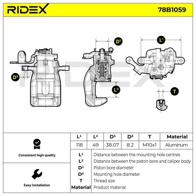 Zacisk Hamulcowy RIDEX 78B1059 78B1059 - foto 6
