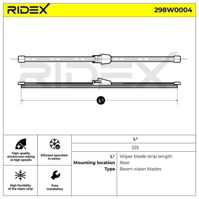 Щетка стеклоочистителя заднего стекла RIDEX 298W0004 298W0004 - foto 6