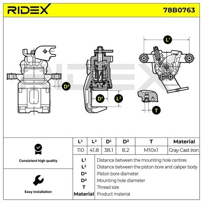 Zacisk Hamulcowy RIDEX 78B0763 78B0763 - foto 7