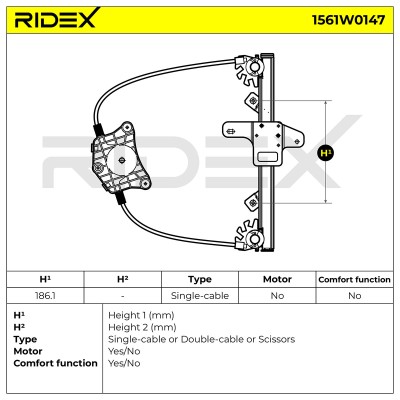 Podnośnik szyby RIDEX 1561W0147 1561W0147 - foto 5
